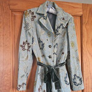 Vintage Cabi Guinevere Blue Floral Tapestry Brocade #371